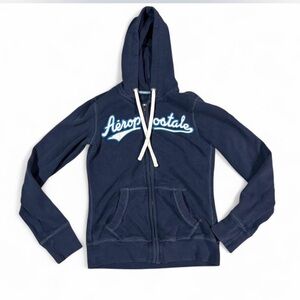 Aeropostale Full Zip Hoodie Women’s Size small Blue Y2K